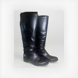 Vera Gomma Tall Black Italian / Italy Boots zip women 37 / 6.5